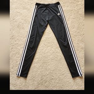 Adidas Junior Girls' 3 Stripes Leggings - Black/White Size 16